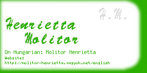 henrietta molitor business card